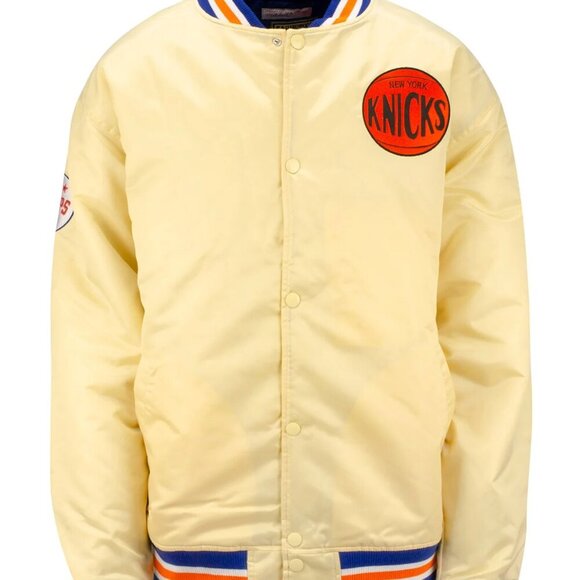 Mitchell & Ness Knicks Big & Tall Gold Satin New York Knicks Jacket NWT - Picture 1 of 12
